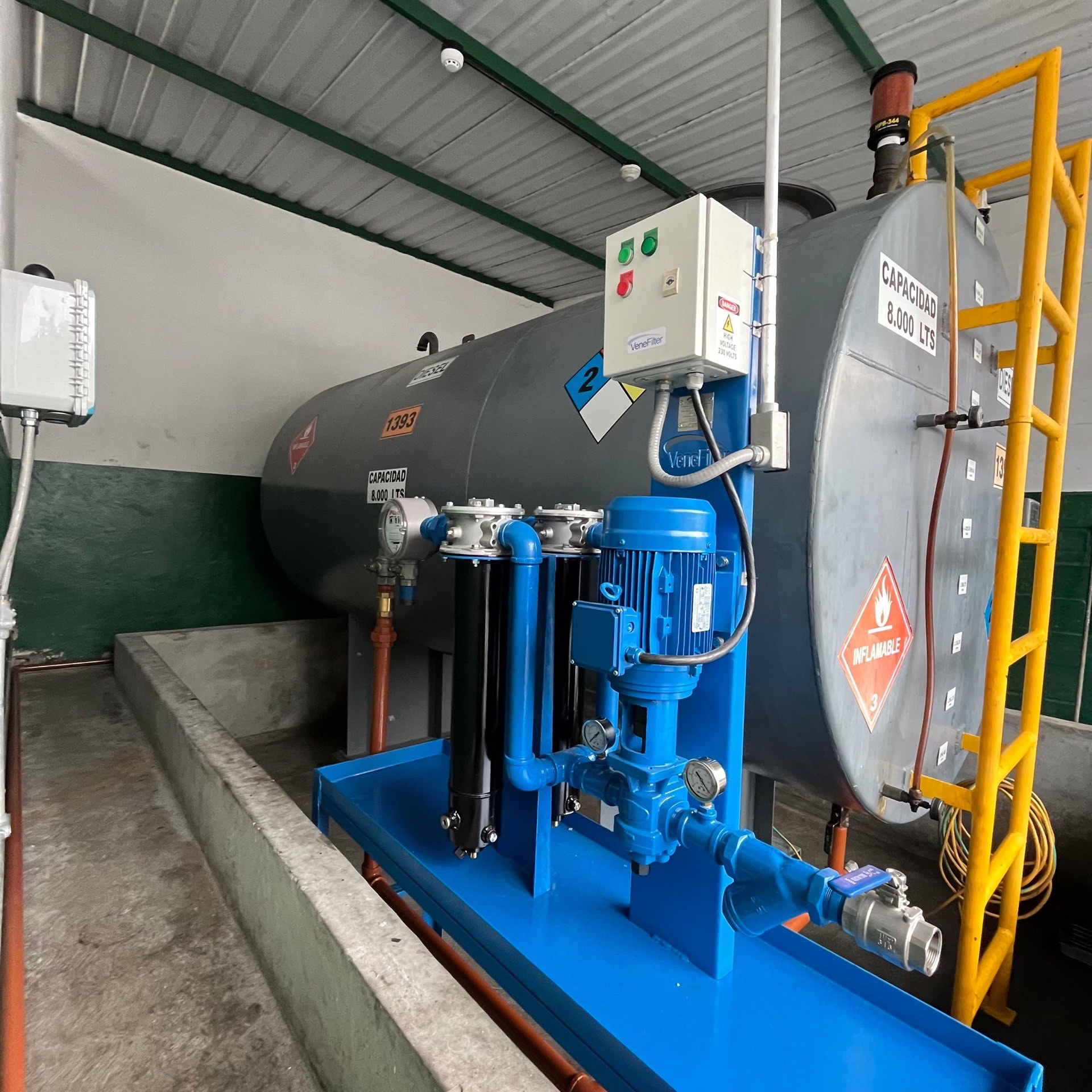 Venefilter FDC40 inline filter unit installed